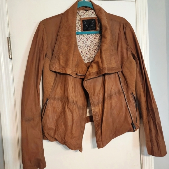 Bod & Christensen leather moto jacket brown size large - Picture 4 of 16